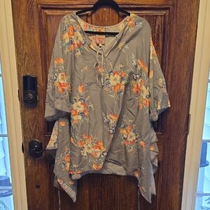 Johnny Was Gray Floral Tunic